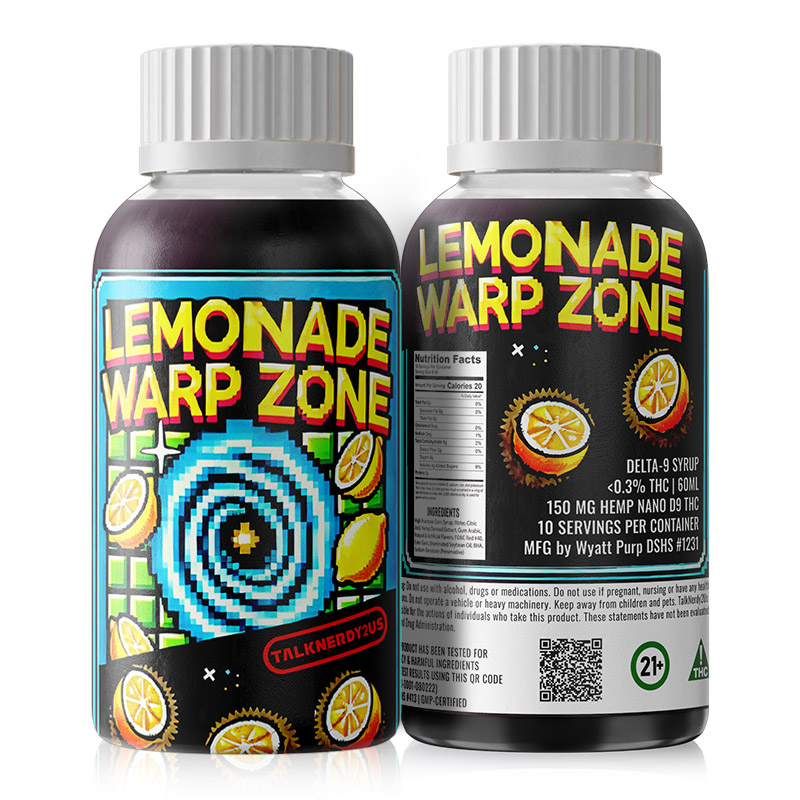 Nerdy Lemonade WARP ZONE – 150mg Delta 9 THC HD9 Nano Syrup Shot – 60ml Drinkable Edible
